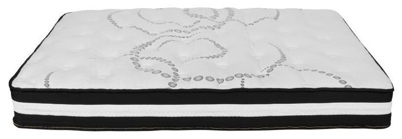 Roxbury Tufted Upholstered Platform Bed -10 Inch Foam & Pocket Spring Mattress, Light Gray, Full