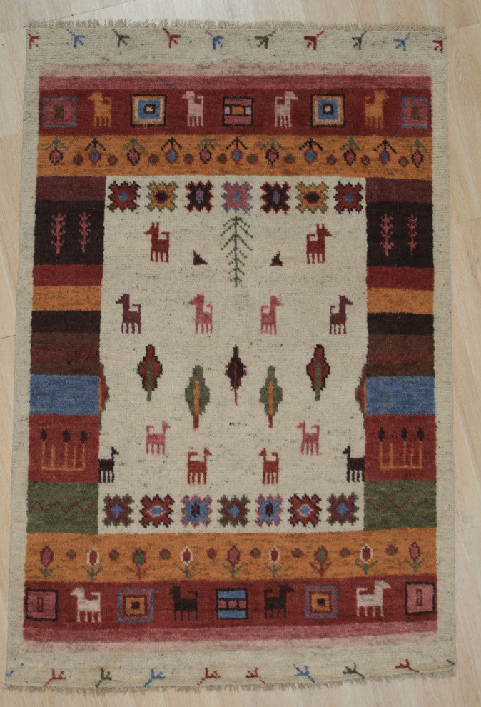 Ivory Traditional Classic Modern Knot Area Rug