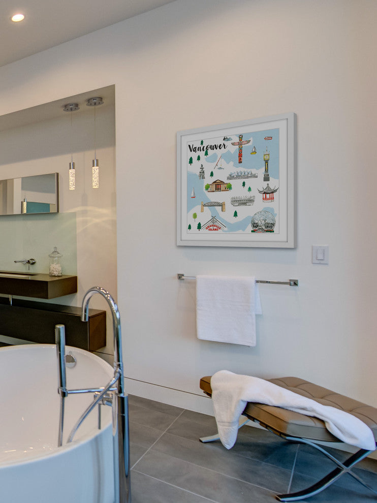 "Travel Vancouver" Framed Print by Molly Rosner