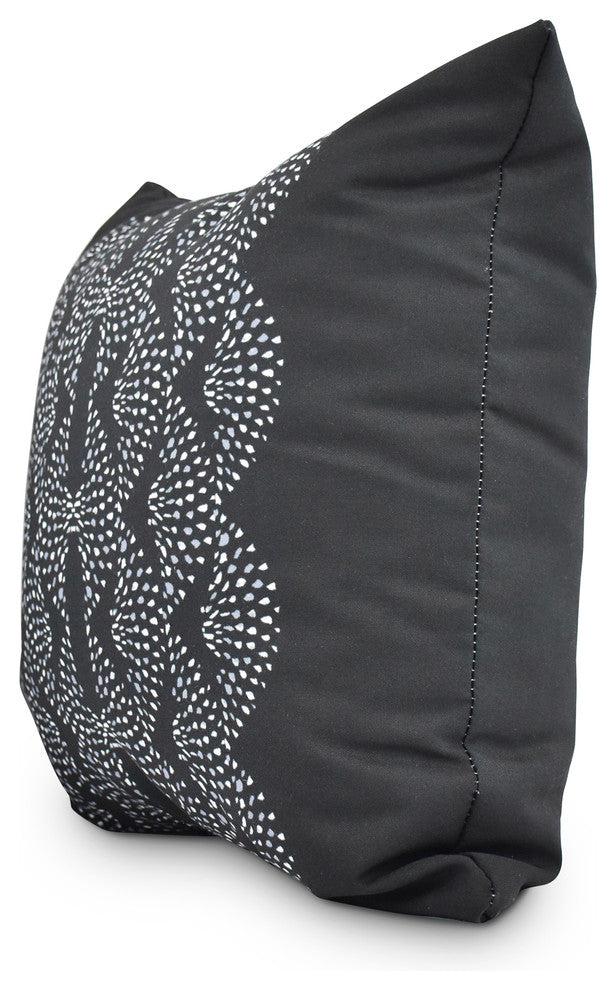 Dotted Focus 26" Black Geometric Print Decorative Throw Pillow