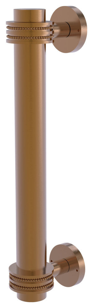 8" Door Pull With Dotted Accents, Brushed Bronze