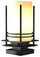 Banded Outdoor Pier Mount, Coastal Black Finish, Opal Glass