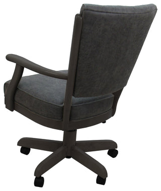 Dining Solid Wood Caster Chair on Wheels Classic, Northwest Elk Dark Gray