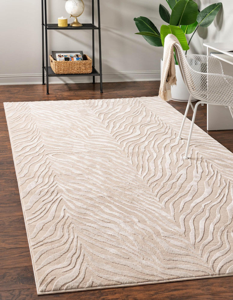 Unique Loom Meghan Finsbury Rug, Ivory Beige, 7'10"x10'