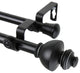 Madalena Double 13/16" dia. Curtain Rod, Black, 28"-48"