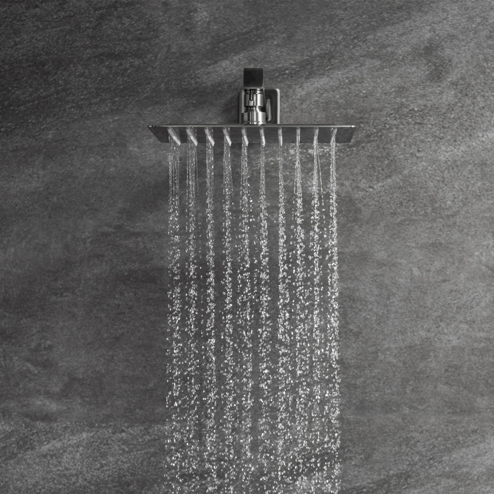 Givingtree Wall Mounted Square Rainfall Shower System with Valve 10 in
