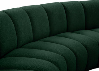Infinity Boucle Fabric Upholstered 4-Piece S-Shaped Modular Sectional, Green