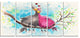 Two Birds in Love on Branch, Abstract Canvas Art Print, 60"x28", 5 Panels