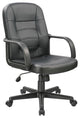 Office Factor Black Bonded Leather Desk Office Chair Swivel Ergonomic