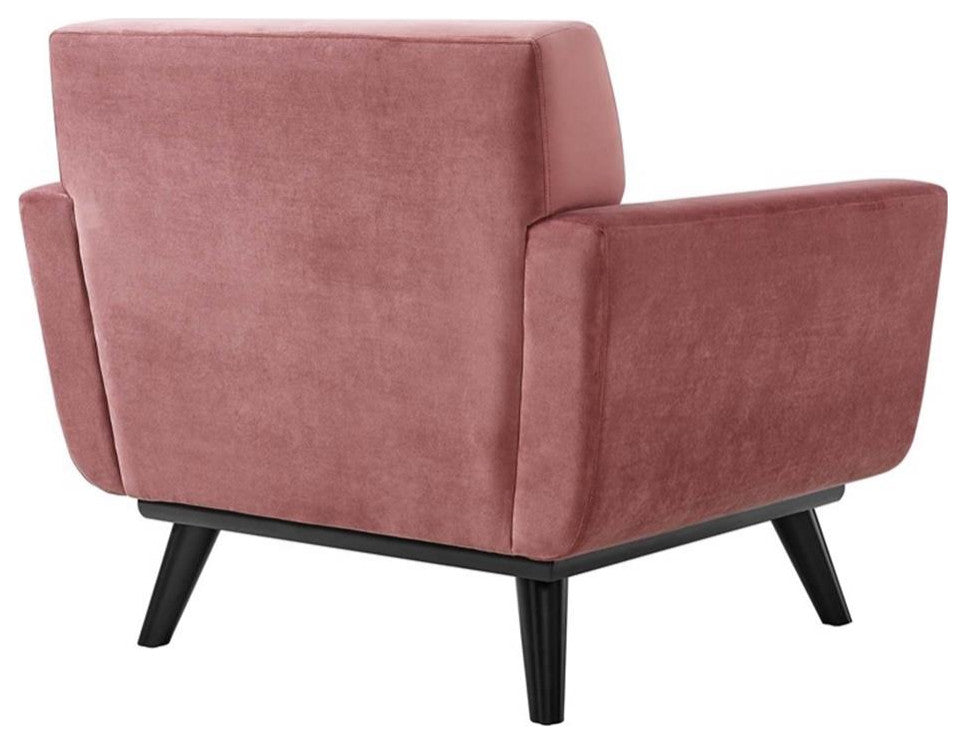 Engage Performance Velvet Armchair, Dusty Rose