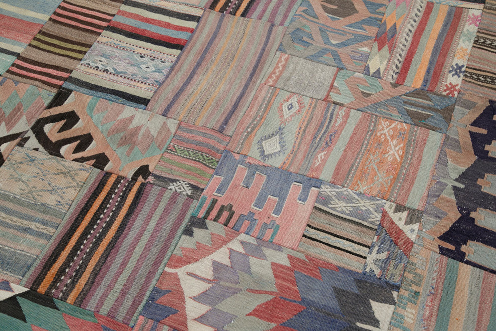 Rug N Carpet - Handmade Anatolian 6' 8'' x 9' 11'' Unique Patchwork Kilim Rug