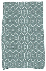 Button Up, Geometric Print Hand Towel, Green, 18 x 30"