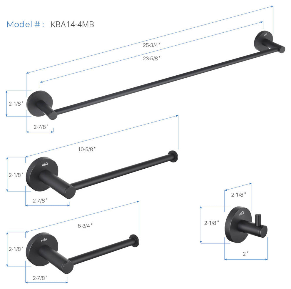 Circular 4 Piece Hardware Set, Matte Black