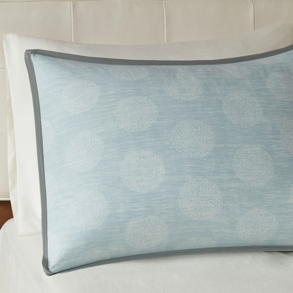 Madison Park Lucinda 7 Piece Reversible Cotton Sateen Comforter Set in Seafoam