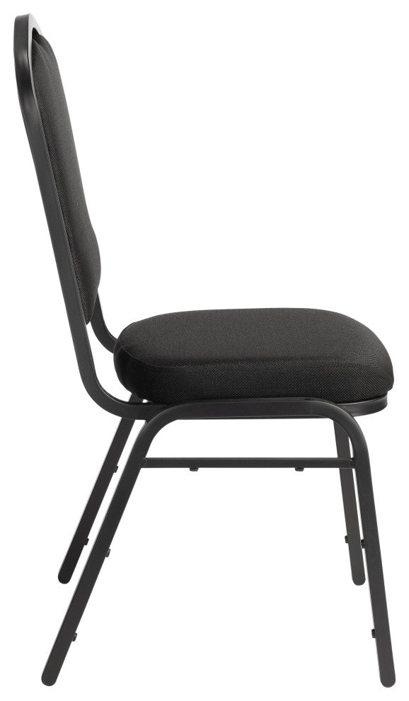 NPS 9300 Deluxe Fabric Stack Chair, Ebony Black Seat/Black Frame