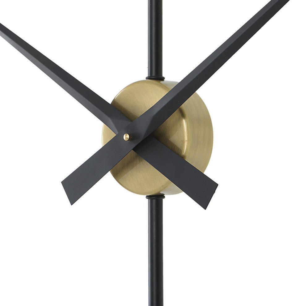 Uttermost 06106 30.75"W Iron Analog Wall Mounted Clock - Gold / Black