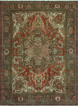 Fine Vintage Heriz Mawuli Rust/Ivory Rug, 7'9 x 10'11