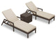 Arden 3 Piece Chaise Lounge Set, Canvas Flax