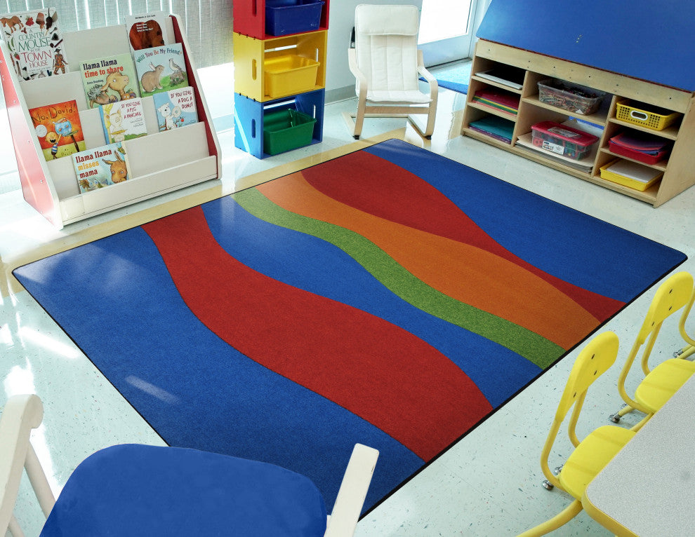 Kid Essentials Rug, Flow, Primary, 7'8"x10'9"