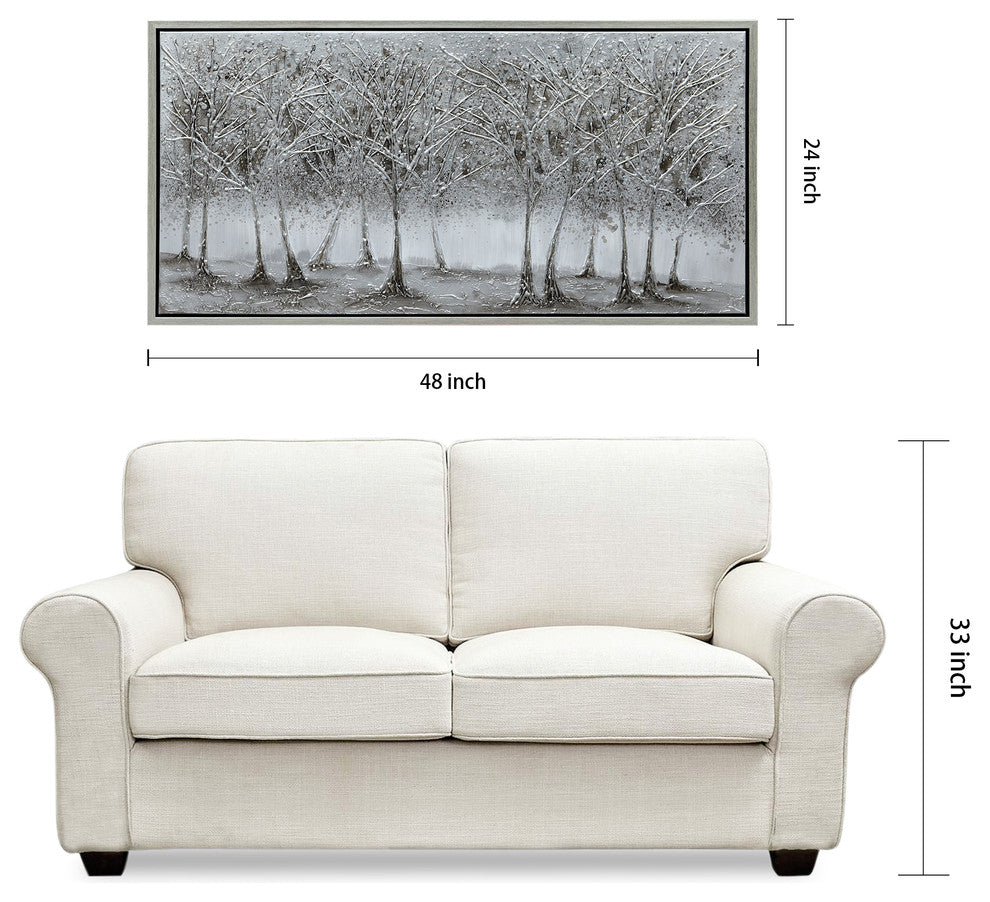 Solitary Field Tree Textured Metallic Hand Painted Wall Art by Martin Edwards