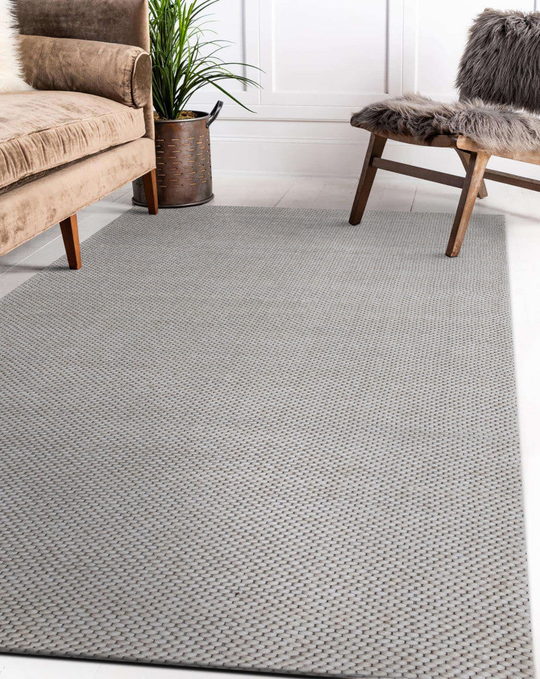 Camden Ivory/Beige Transitional Solid Wool Indoor Area Rug, 9' x 12'