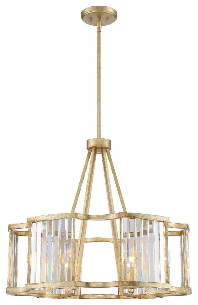 Crystorama DAR-1016-DT, 6-Light Chandelier, Distressed Twilight