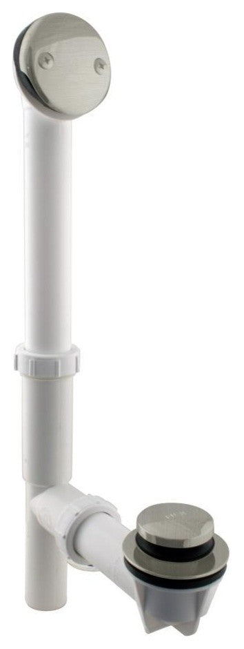 White 1.5" Tubular Tip Toe Bath Waste In Oil Rubbed Bronze, Satin Nickel