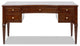 Dauphin 59" Ash Wood Gold Accent 5-Drawer Executive Desk, Walnut Brown Wood