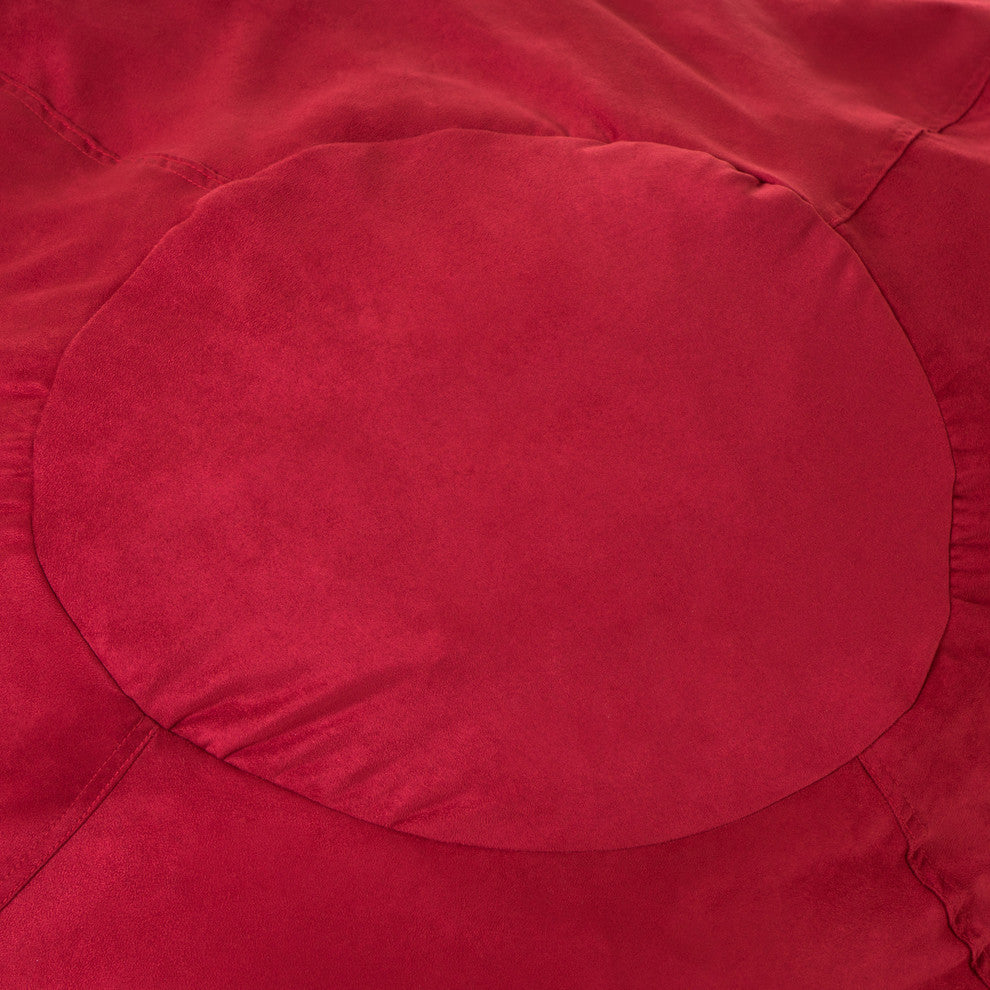 GDF Studio Waldo Faux Suede 5 Foot Bean Bag, Red