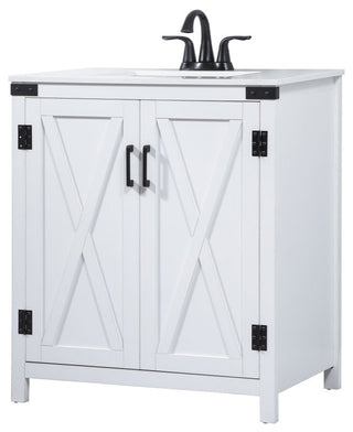 Home Living 19" Farmhouse White-Light Bathroom Vanity