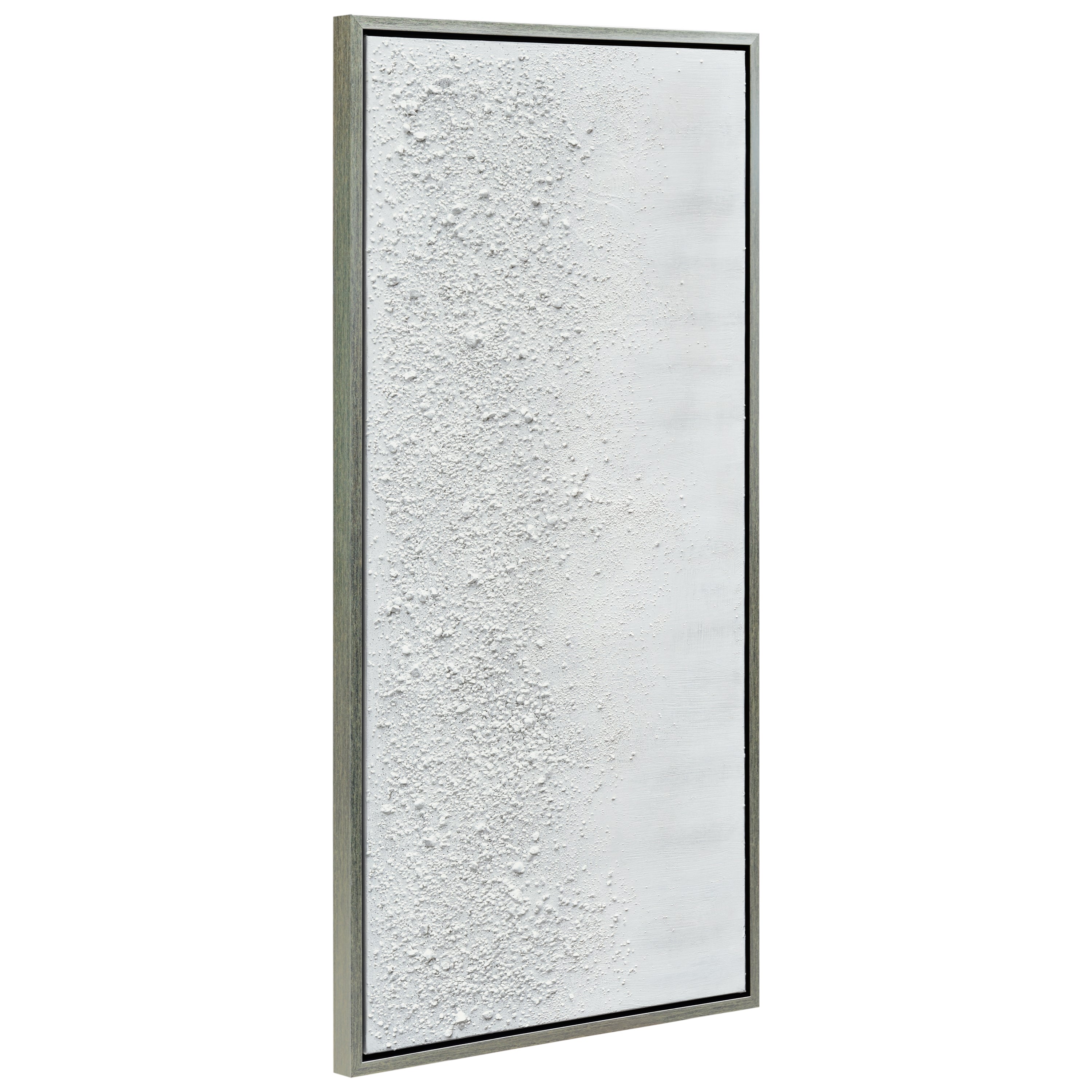 White Snow B Textured Metallic Hand Painted Wall Art Framed Canvas