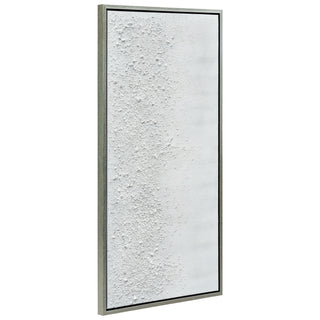 White Snow B Textured Metallic Hand Painted Wall Art Framed Canvas