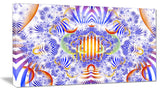 Magical Fairy Pattern Blue, Abstract Art on Canvas, 32x16