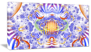 Magical Fairy Pattern Blue, Abstract Art on Canvas, 32x16
