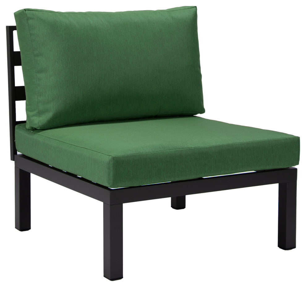 LeisureMod Hamilton 6-Piece Modular Patio Sectional Set With Cushion, Green