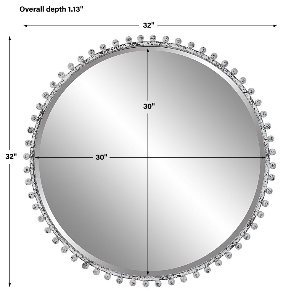 Uttermost UT-9770 Mirror from the Taza collection, Aged White