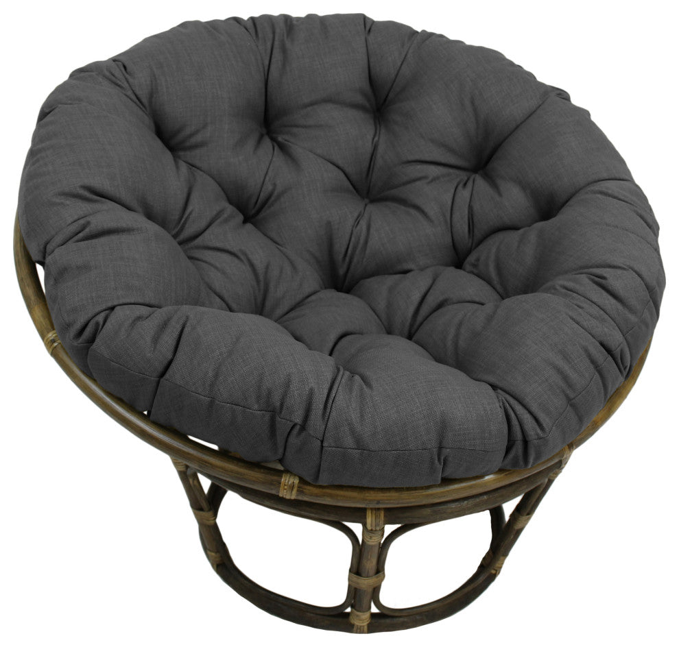 52" Solid Outdoor Polyester Papasan Cushion, Fits 50" Papasan Frame, Cool Gray