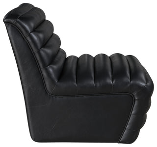 Vega Upholstered Accent Chair, Black, Vegan Leather