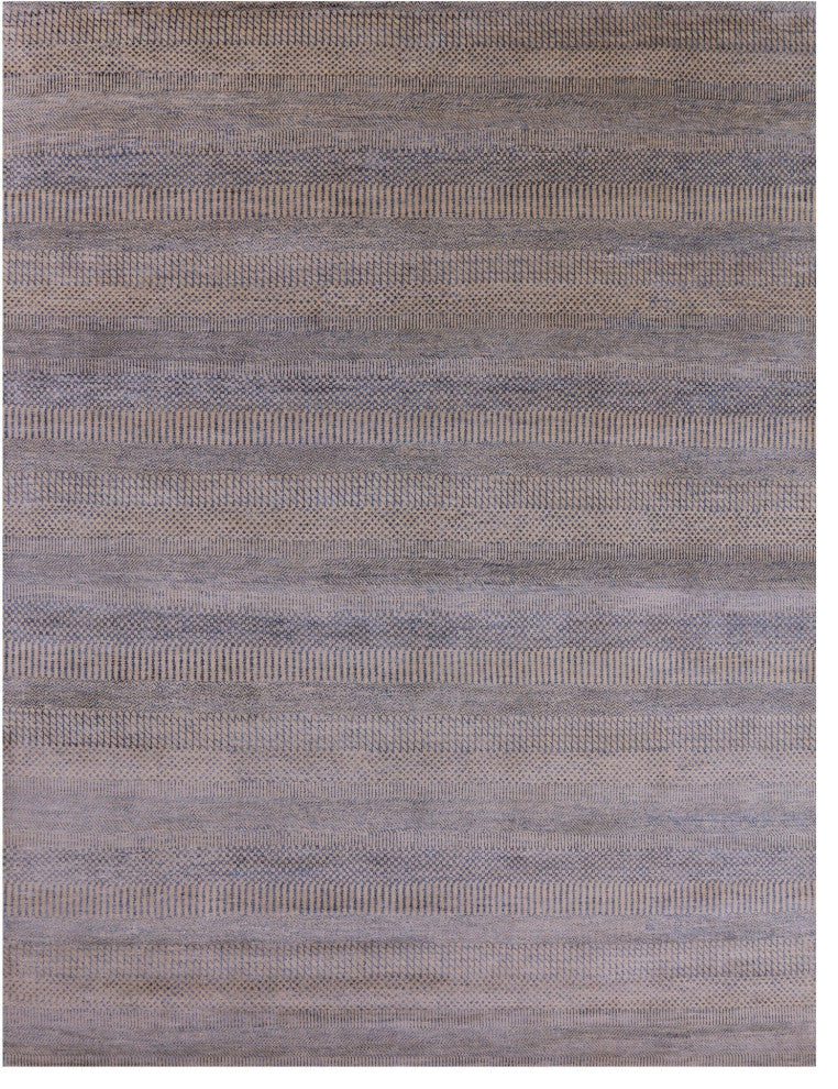 9' 0" X 12' 1" Savannah Grass Wool and Silk Handmade Rug Q11994
