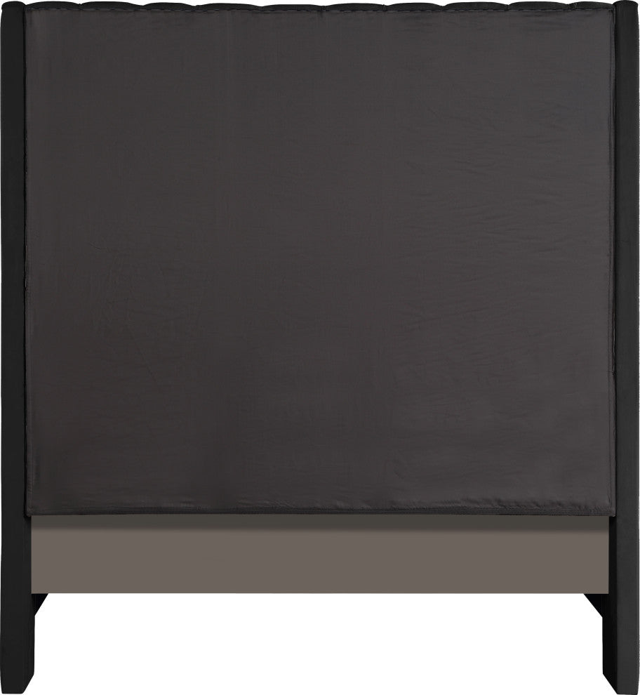 Fritz Velvet Upholstered Bed, Black, King