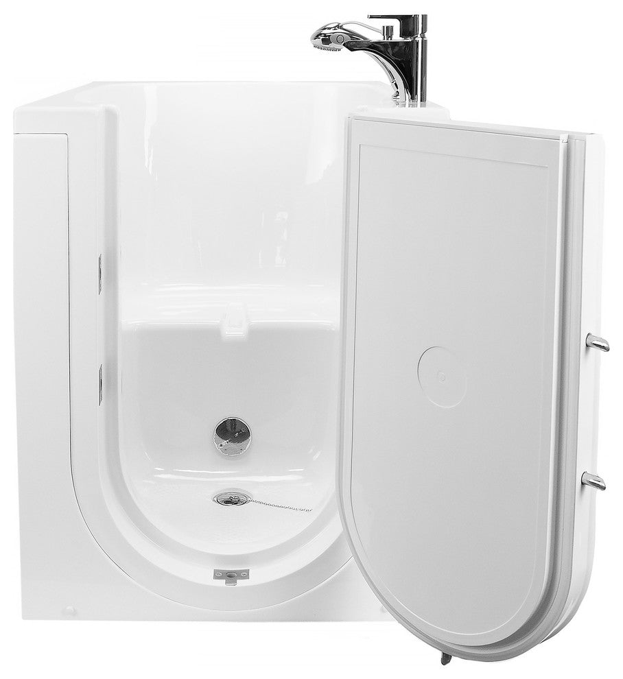 Ella Front Entry 32"x40" Acrylic Soaking Walk-In Bathtub, Outswing Door, Faucet