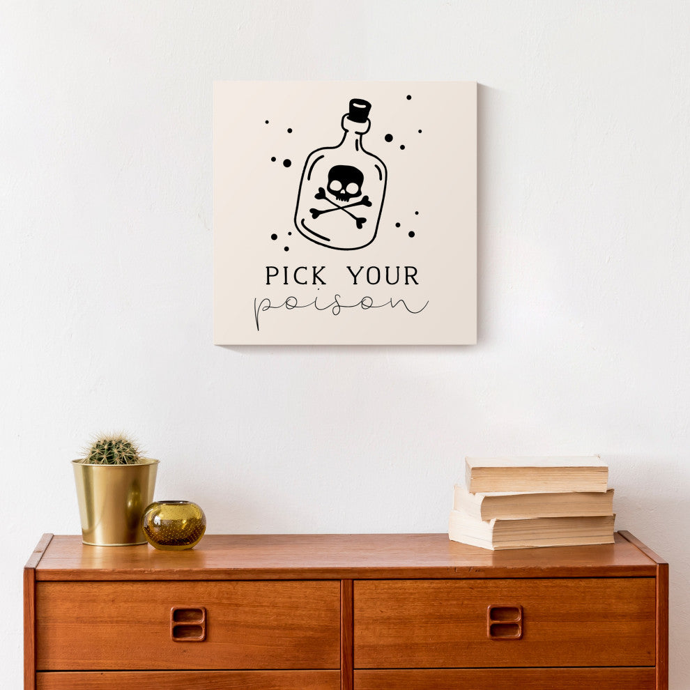 Pick Your Poison Bottle  12x12 Canvas Wall Art