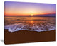"Orange Tinged Sea Waters At Sunset" Beach Canvas Wall Art, 20"x12"