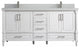 Aberdeen 72 Double Sink Bath Vanity in White 2" Carrara Quartz