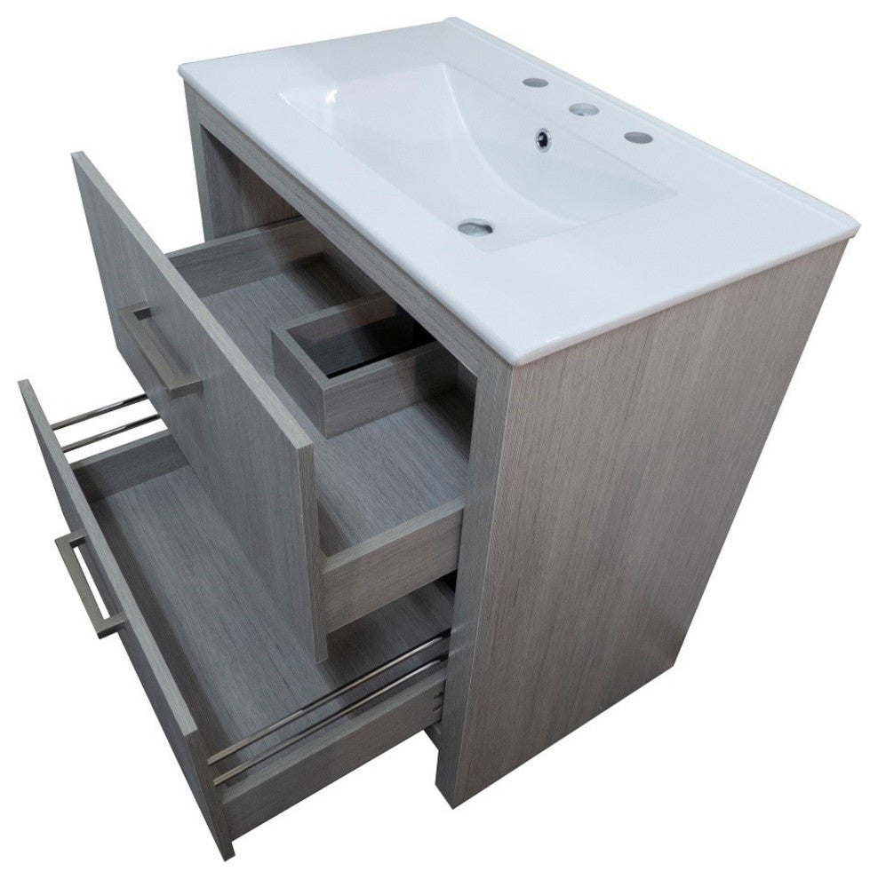 30" Single Sink Vanity With Gray Pine Finish