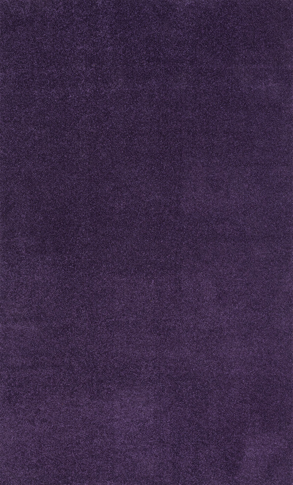 Haze Solid Low-Pile Runner Rug, Purple, 3 X 5