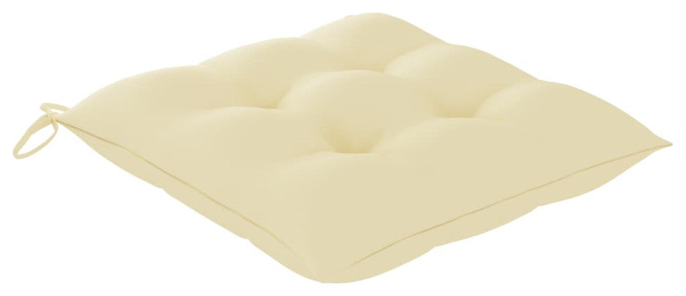 vidaXL 4x Solid Teak Wood Patio Chair with Cream White Cushions Lounge Seat