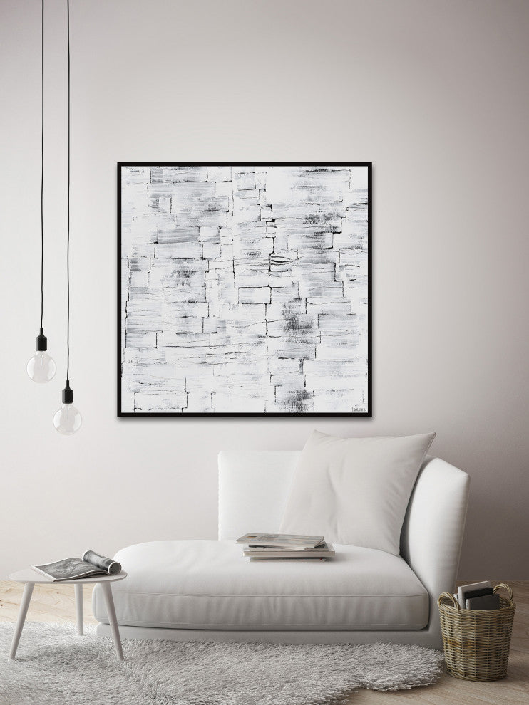 "Absolute Chaos" Floater Framed Painting Print on Canvas, 32x32