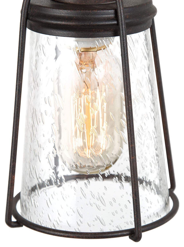Mini Rust Pendant Light Farmhoue Glass Black Pendant Lamp