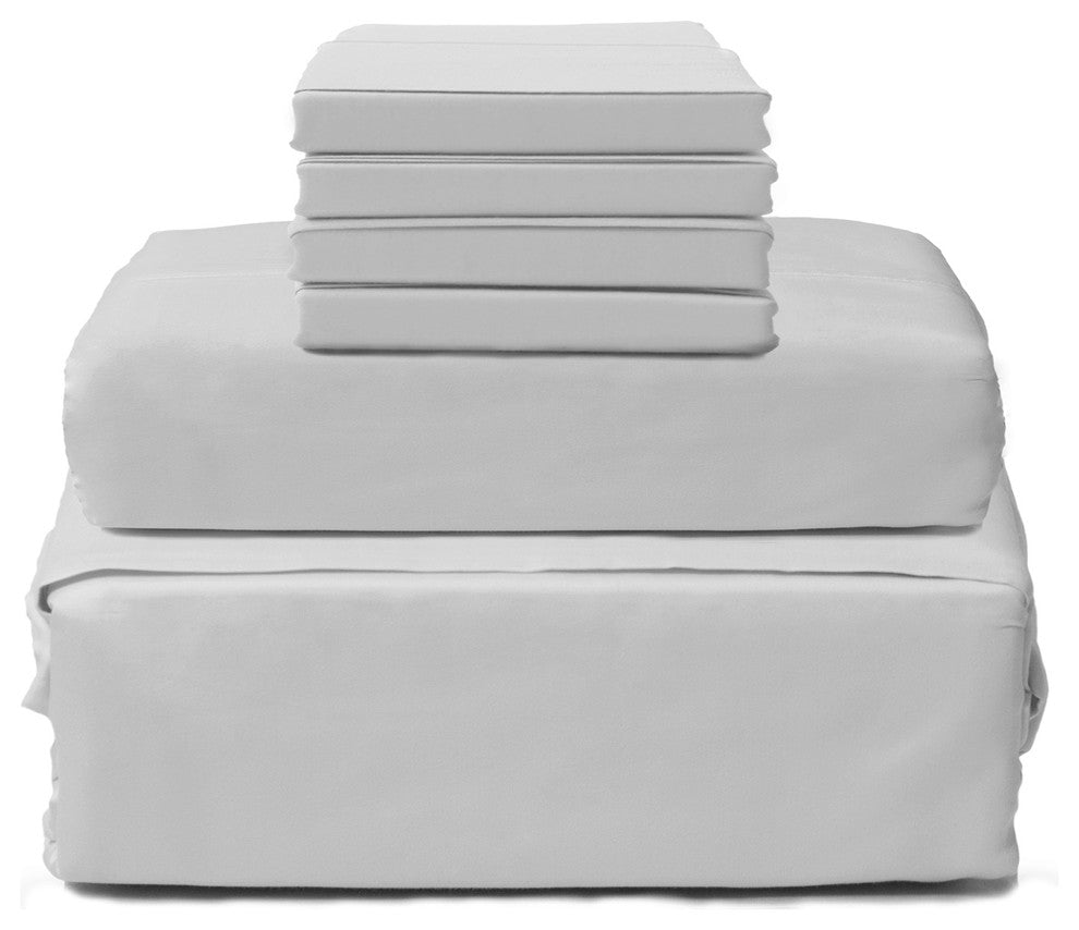 Elegance Collection 1800 6-Piece Sheet Set, Gray, Queen